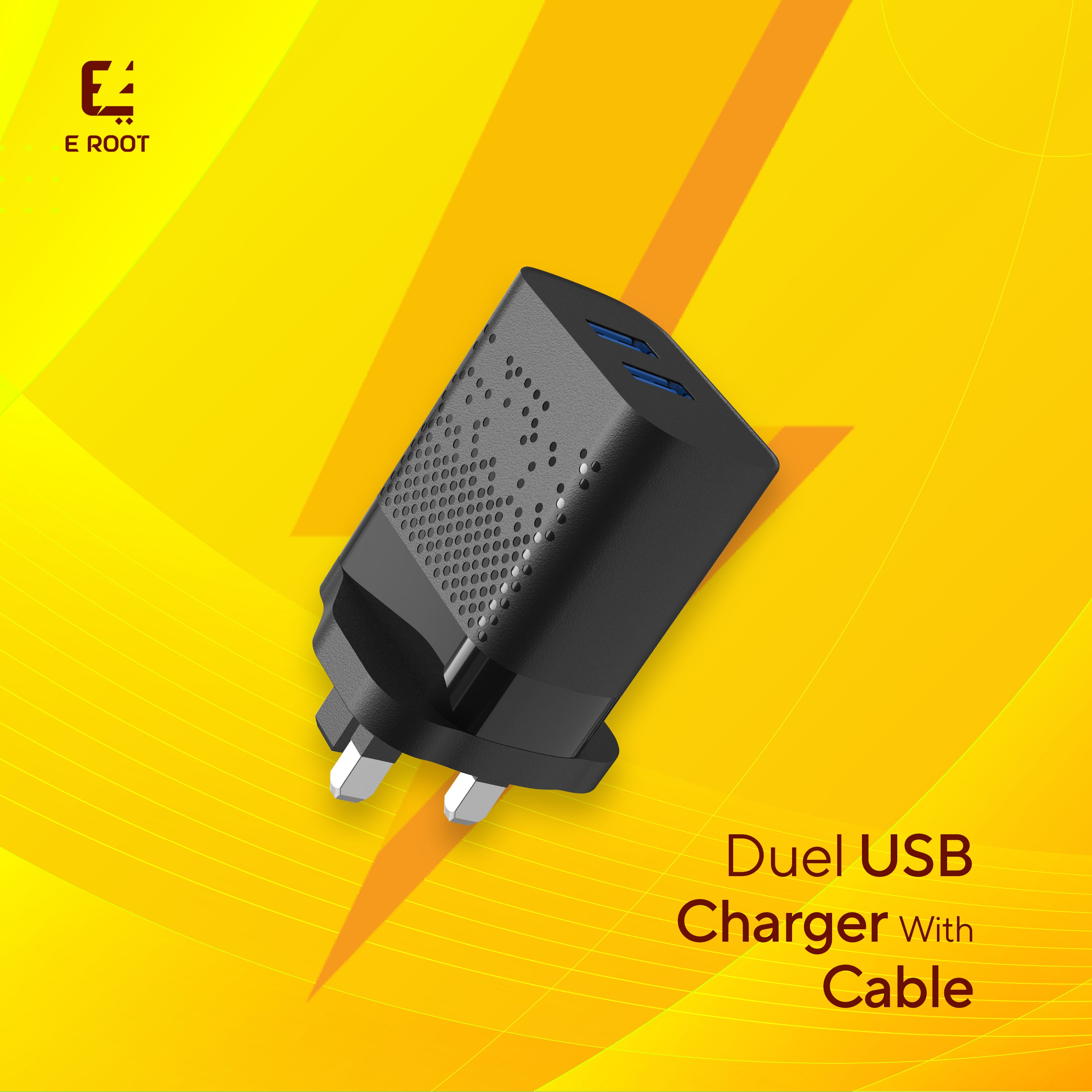 Duel USB port 20W travel adapter with TYPE C  cable